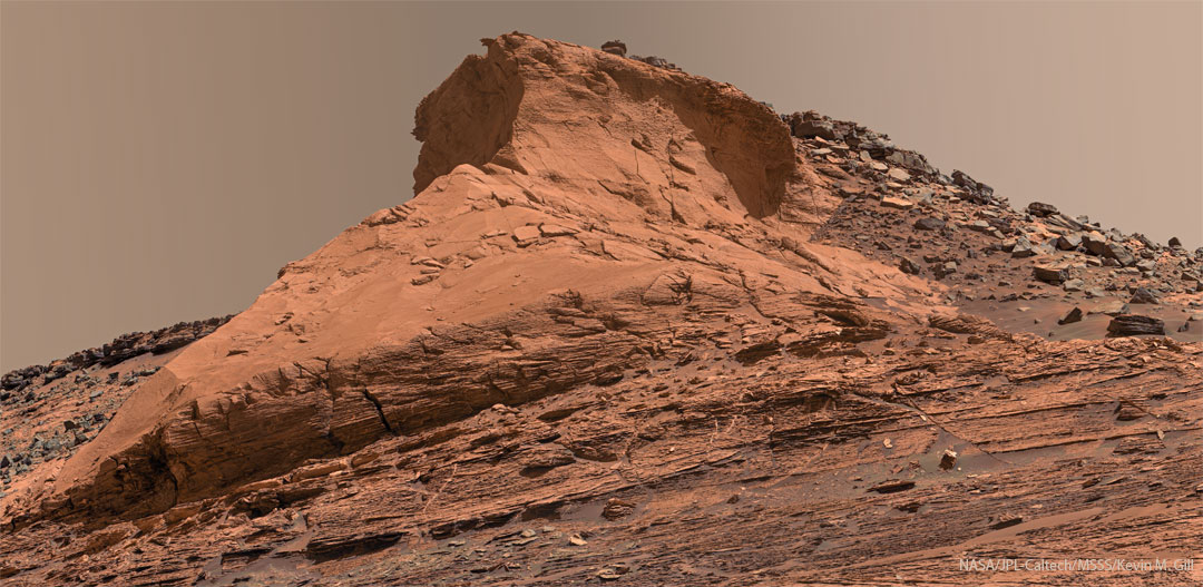 The featured image shows an unusual and steep 
rock outcrop on Mars.
Please see the explanation for more detailed information.